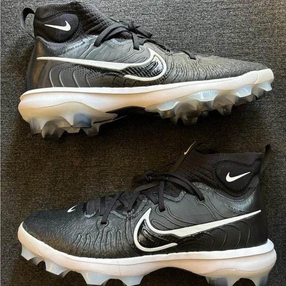 Nike Alpha Huarache NXT MCS Black/White Baseball Cleats Size 12